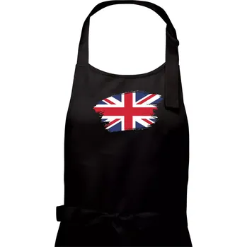 Kuchyňská zástěra Britská vlajka roztrhaná - Dámská zástěra na vaření - Univerzální velikost ( Černá )