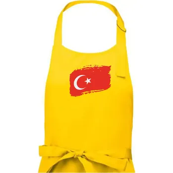 Kuchyňská zástěra Turecko vlajka - Pánská zástěra na vaření - Univerzální velikost ( Žlutá )