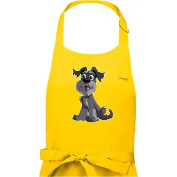 Kuchyňská zástěra Knírač kreslený sedící - Dámská zástěra na vaření - Univerzální velikost ( Žlutá )