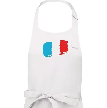 Kuchyňská zástěra Francouzská vlajka - Pánská zástěra na vaření - Univerzální velikost ( Bílá )