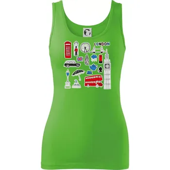 Dámské oblečení Velká Británie - kreslené ikonky - Dámské tílko - L ( Apple Green )