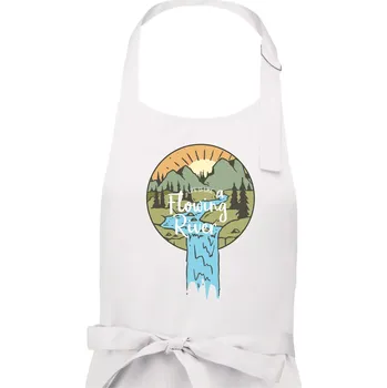 Kuchyňská zástěra Life is like a Flowing river - Pánská zástěra na vaření - Univerzální velikost ( Bílá )