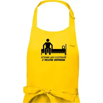 Kuchyňská zástěra Vstávám jako elektrikář s velkým odporem - Pánská zástěra na vaření - Univerzální velikost ( Žlutá )