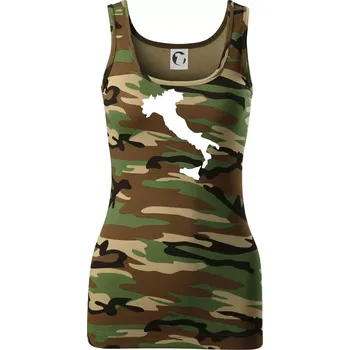 Dámské tričko Itálie obrys - Dámské Maskáčové tílko - XS ( Hnědý maskáč )