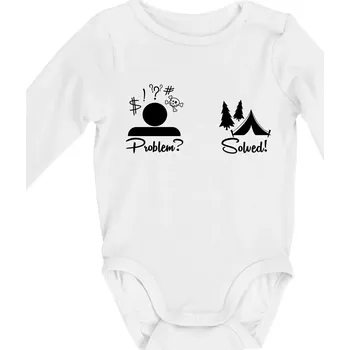 Problem? Solved! - Kempování - Body kojenecké s dlouhým rukávem - Dlouhý r. 6-12 měs ( Bílá )