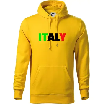 Pánská mikina Italy Nápis - Mikina pánská Cape s kapucí - 4XL ( Žlutá )