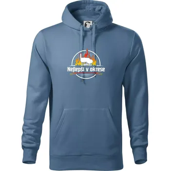 Pánská mikina Gril nejlepší v okrese - Mikina pánská Cape s kapucí - 5XL ( Denim )