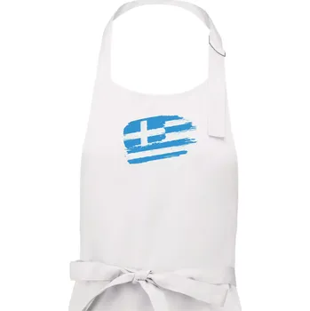Kuchyňská zástěra Řecko vlajka - Pánská zástěra na vaření - Univerzální velikost ( Bílá )