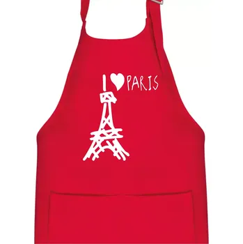 Kuchyňská zástěra I love Paris - Dětská zástěra na vaření - Univerzální velikost ( Červená )