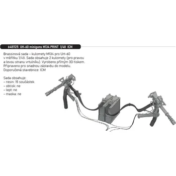 Plastikový model Eduard 1/48 UH-60 miniguns M134 PRINT (ICM)
