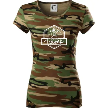 Tramp No Signal - Dámské maskáčové triko - S ( Hnědý maskáč )