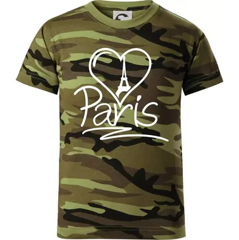 Chlapecké oblečení Srdce Paris - Dětské maskáčové triko - 122 cm/6 let ( Zelený maskáč )