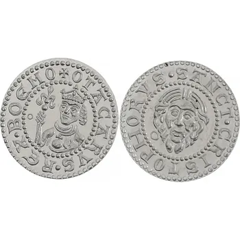 Mincovna Dukát Denár Přemysla II. Otakara – replika mince se sv. Kryštofem (cínová slitina, 23,5 mm)