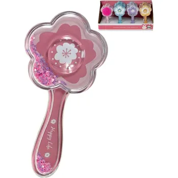 kartáč na vlasy Kartáč dětský hřeben na vlasy s konfetami květina 4 barvy