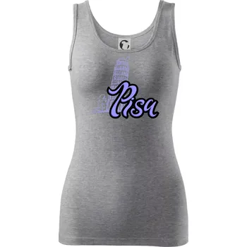 Dámské tričko Pisa Lettering - Dámské tílko - M ( Tmavě šedý melír )