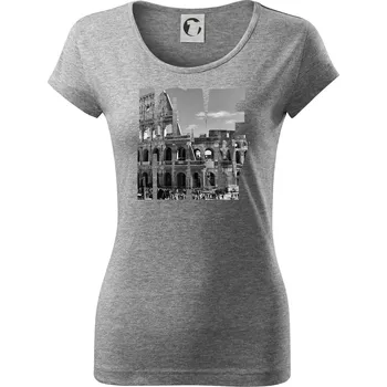 Dámské tričko Love italy - colosseum - Dámské triko Pure - XS ( Tmavě šedý melír )