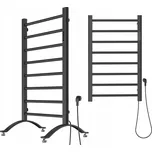 Gamma Erga Pago, elektrické topné těleso 500x800 mm s digitálním termostatem na postavení nebo na zeď, 200W, černá matná, ERG-LAV-GRZE-E-ST88080500-BK