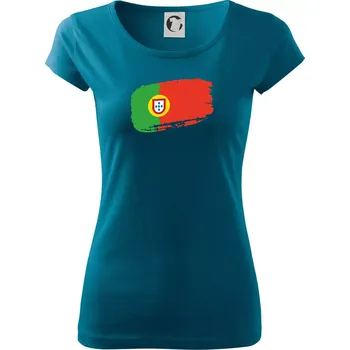 Dámské tričko Portugalsko vlajka - Dámské triko Pure - M ( Petrolejová )