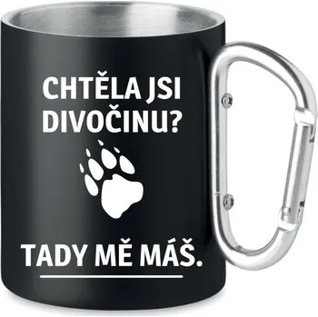 Coolkousky Plechový hrnek s karabinou - divočina