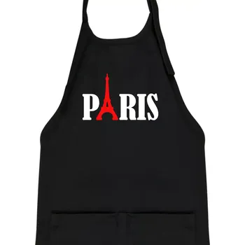 Kuchyňská zástěra Paris nápis Eiffelova věž - Dětská zástěra na vaření - Univerzální velikost ( Černá )