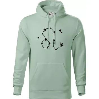 Pánská mikina Souhvězdí - Leo - Lev - Mikina pánská Cape s kapucí - 5XL ( Sage )