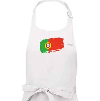 Kuchyňská zástěra Portugalsko vlajka - Pánská zástěra na vaření - Univerzální velikost ( Bílá )
