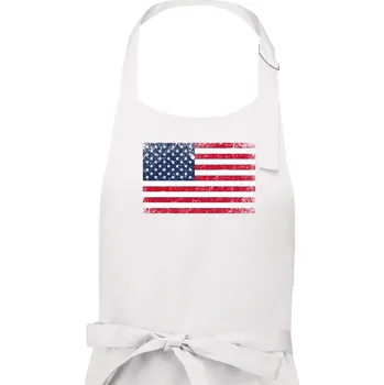 Kuchyňská zástěra USA vlajka - Dámská zástěra na vaření - Univerzální velikost ( Bílá )