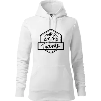 Dámská mikina Tramp erb - Mikina dámská Cape s kapucí - S ( Bílá )