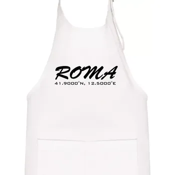 Kuchyňská zástěra Roma GPS - Dětská zástěra na vaření - Univerzální velikost ( Bílá )