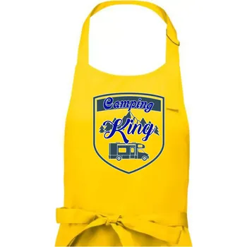 Kuchyňská zástěra Camping King - obytňák - Pánská zástěra na vaření - Univerzální velikost ( Žlutá )
