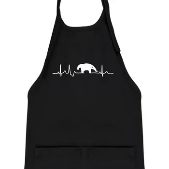 Kuchyňská zástěra Mravenečník EKG - Dětská zástěra na vaření - Univerzální velikost ( Černá )