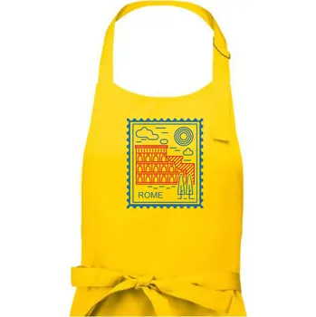 Kuchyňská zástěra Řím známka jednoduchá - Pánská zástěra na vaření - Univerzální velikost ( Žlutá )