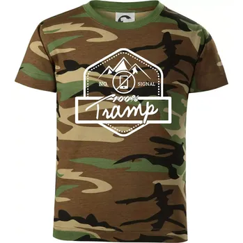 Tramp No Signal - Dětské maskáčové triko - 104-110cm / 3-4 roky ( Hnědý maskáč )