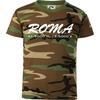 Chlapecké oblečení Roma GPS - Dětské maskáčové triko - 134 cm/8 let ( Hnědý maskáč )