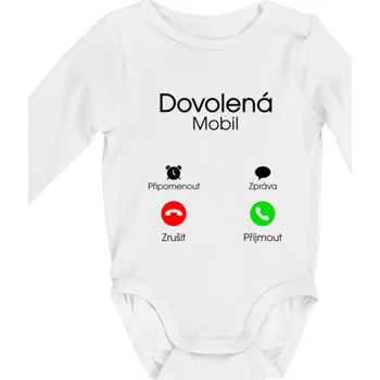 Kojenecký body Dovolená volá - Body kojenecké s dlouhým rukávem - Dlouhý r. do 3 měs ( Bílá )