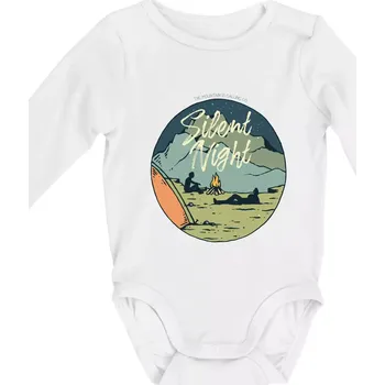Camp oval Silent Night - Body kojenecké s dlouhým rukávem - Dlouhý r. 3-6 měs ( Bílá )