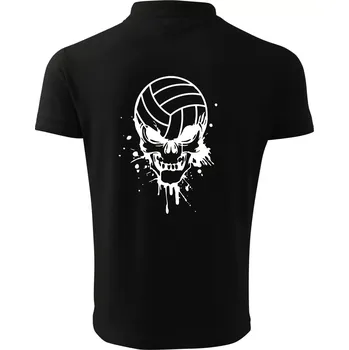 Pánská košile Volejbal lebka splash - Polokošile pánská Pique Polo 203 - XL ( Černá )