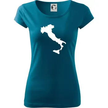 Dámské tričko Itálie obrys - Dámské triko Pure - XL ( Petrolejová )
