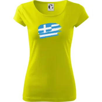 Řecko vlajka - Dámské triko Pure - L ( Limetková )