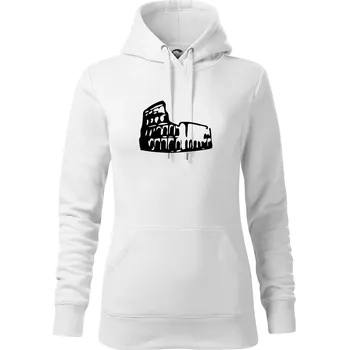 Dámská mikina Itálie Koloseum - Mikina dámská Cape s kapucí - XS ( Bílá )