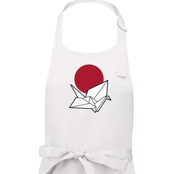 Kuchyňská zástěra Japan culture - origami - Pánská zástěra na vaření - Univerzální velikost ( Bílá )