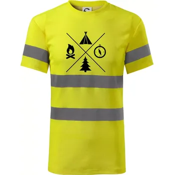 Pánské oblečení Kempování čtyřka - Triko reflexní - HV PROTECT - M ( Neonově žlutá )
