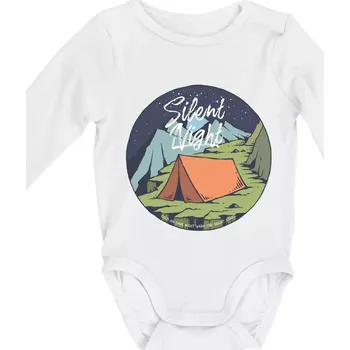 Kojenecký body Night Camp - Silent night - Body kojenecké s dlouhým rukávem - Dlouhý r. do 3 měs ( Bílá )