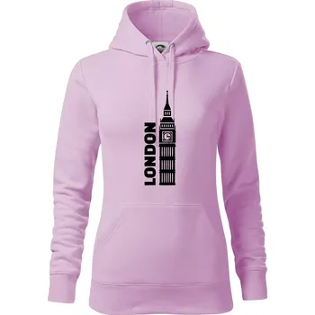Dámská mikina London věž - Mikina dámská Cape s kapucí - XS ( Orchid )