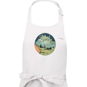 Kuchyňská zástěra Camp oval Silent Night - Pánská zástěra na vaření - Univerzální velikost ( Bílá )