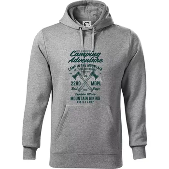 Pánská mikina Camping Adventure Mountain hiking - Mikina pánská Cape s kapucí - 5XL ( Tmavě šedý melír )