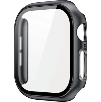 Metalické pouzdro s tvrzeným sklem pro Apple Watch 46mm - tmavě šedé