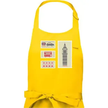 Kuchyňská zástěra Britská známka - Dámská zástěra na vaření - Univerzální velikost ( Žlutá )