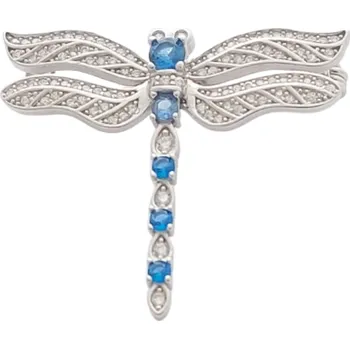 Brož Stříbrná brož vážka se světlemodrým zirkonem – jemný elegantní šperk