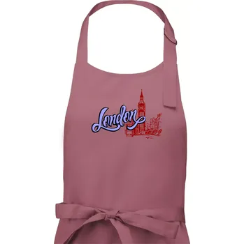 Kuchyňská zástěra London Lettering - Pánská zástěra na vaření - Univerzální velikost ( Starorůžová )